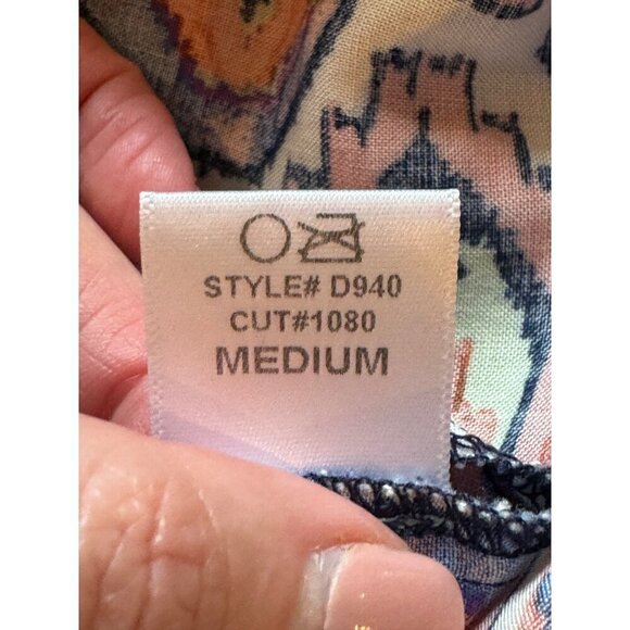 Glam Dress Women Medium Orange Blue Aztec Print V Neckline Long Sleeve‎ Mini - Picture 9 of 9